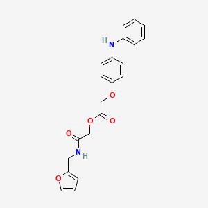 molecular formula C21H20N2O5 B1228094 2-(4-Anilinophenoxy)acetic acid [2-(2-furanylmethylamino)-2-oxoethyl] ester 