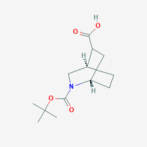 molecular formula C13H21NO4 B12280952 (1S,4R)-2-[(tert-butoxy)carbonyl]-2-azabicyclo[2.2.2]octane-5-carboxylic acid 