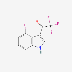 molecular formula C10H5F4NO B12280962 2,2,2-Trifluoro-1-(4-fluoro-3-indolyl)ethanone 