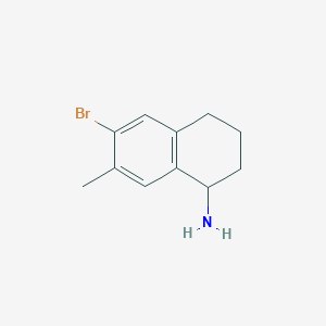 molecular formula C11H14BrN B12281041 6-Bromo-7-methyl-1,2,3,4-tetrahydronaphthalen-1-amine 