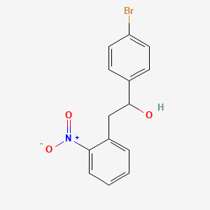 molecular formula C14H12BrNO3 B12281056 1-(4-Bromophenyl)-2-(2-nitrophenyl)ethanol 