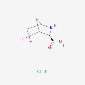 molecular formula C7H10ClF2NO2 B12281110 (3S)-5,5-difluoro-2-azabicyclo[2.2.1]heptane-3-carboxylic acid hydrochloride 