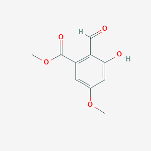 molecular formula C10H10O5 B12281115 Methyl 2-formyl-3-hydroxy-5-methoxybenzoate 