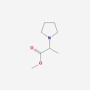 molecular formula C8H15NO2 B12281122 (S)-Methyl 2-(pyrrolidin-1-yl)propanoate 