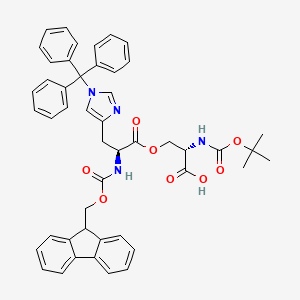 molecular formula C48H46N4O8 B12281181 Boc-Ser(Fmoc-His(Trt))-OH 