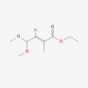 molecular formula C9H16O4 B12281214 (E)-ethyl 4,4-dimethoxy-2-methylbut-2-enoate 