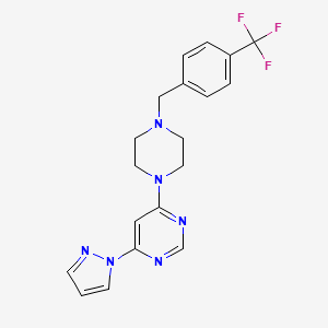 4-(1H-pyrazol-1-yl)-6-(4-{[4-(trifluoromethyl)phenyl]methyl}piperazin-1-yl)pyrimidine