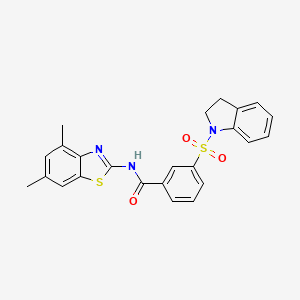 3-(2,3-dihydroindol-1-ylsulfonyl)-N-(4,6-dimethyl-1,3-benzothiazol-2-yl)benzamide