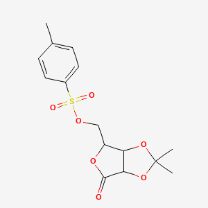 molecular formula C15H18O7S B12281251 5-(p-Toluenesulfonate)-2,3-O-isopropylidene-2-c-methyl-D-ribonic-gamma-lactone 