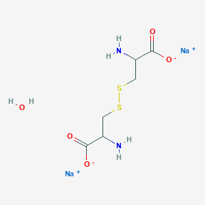 molecular formula C6H12N2Na2O5S2 B12281256 Disodium;2-amino-3-[(2-amino-2-carboxylatoethyl)disulfanyl]propanoate;hydrate 