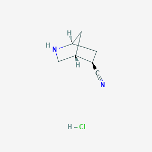 molecular formula C7H11ClN2 B12281271 (1S,4R,5R)-2-azabicyclo[2.2.1]heptane-5-carbonitrile;hydrochloride 