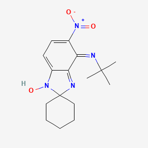 molecular formula C16H22N4O3 B1228128 N-tert-butyl-1-hydroxy-5-nitro-4-spiro[benzimidazole-2,1'-cyclohexane]imine 