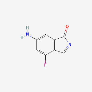 molecular formula C8H5FN2O B12281312 6-Amino-4-fluoroisoindol-1-one 