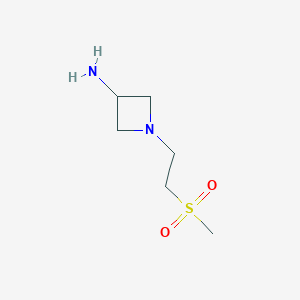 molecular formula C6H14N2O2S B12281342 1-(2-Methylsulfonylethyl)azetidin-3-amine 