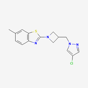 2-{3-[(4-chloro-1H-pyrazol-1-yl)methyl]azetidin-1-yl}-6-methyl-1,3-benzothiazole