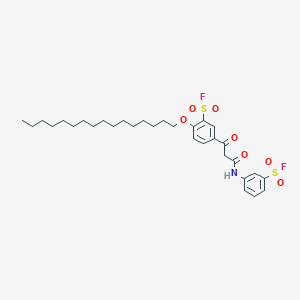 molecular formula C31H43F2NO7S2 B12281347 5-[3-[[3-(Fluorosulfonyl)phenyl]amino]-1,3-dioxopropyl]-2-(hexadecyloxy)benzenesulfonyl fluoride CAS No. 2537-11-3