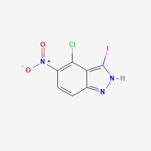 molecular formula C7H3ClIN3O2 B12281375 3-Iodo-4-chloro-5-nitro-(1H)indazole 