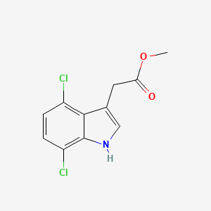 molecular formula C11H9Cl2NO2 B12281389 Methyl 4,7-Dichloroindole-3-acetate 