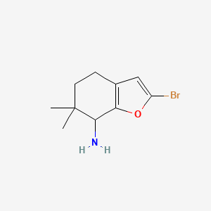 molecular formula C10H14BrNO B12281481 7-Amino-2-bromo-6,6-dimethyl-4,5,6,7-tetrahydrobenzofuran 