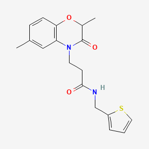molecular formula C18H20N2O3S B1228149 3-(2,6-dimethyl-3-oxo-1,4-benzoxazin-4-yl)-N-(thiophen-2-ylmethyl)propanamide 