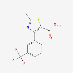 molecular formula C12H8F3NO2S B12281496 2-Methyl-4-(3-trifluoromethyl-phenyl)-thiazole-5-carboxylic acid 