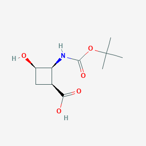 molecular formula C10H17NO5 B12281529 (1S,2S,3R)-2-{[(tert-butoxy)carbonyl]amino}-3-hydroxycyclobutane-1-carboxylic acid 