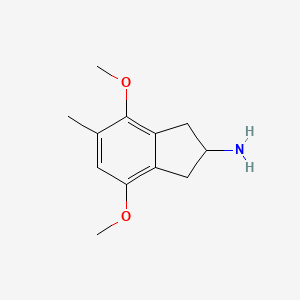 molecular formula C12H17NO2 B1228155 1H-Inden-2-amine, 2,3-dihydro-4,7-dimethoxy-5-methyl- CAS No. 52904-71-9