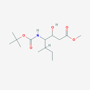 molecular formula C14H27NO5 B12281616 Methyl 3-hydroxy-5-methyl-4-[(2-methylpropan-2-yl)oxycarbonylamino]heptanoate 