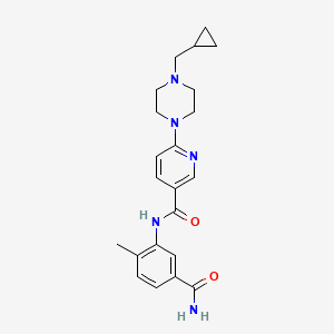 molecular formula C22H27N5O2 B12281632 N-(5-carbamoyl-2-methylphenyl)-6-[4-(cyclopropylmethyl)piperazin-1-yl]pyridine-3-carboxamide 