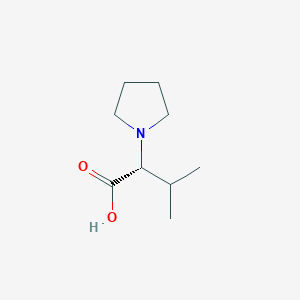 molecular formula C9H17NO2 B12281637 (R)-3-Methyl-2-(1-pyrrolidinyl)butyric Acid 