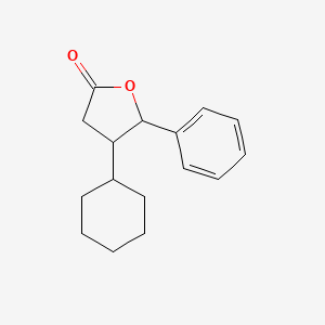 molecular formula C16H20O2 B12281694 4-Cyclohexyl-5-phenyloxolan-2-one 