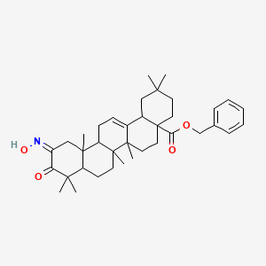 molecular formula C37H51NO4 B12281754 benzyl (11Z)-11-hydroxyimino-2,2,6a,6b,9,9,12a-heptamethyl-10-oxo-1,3,4,5,6,6a,7,8,8a,12,13,14b-dodecahydropicene-4a-carboxylate 