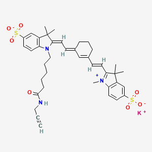 potassium;(2Z)-3,3-dimethyl-1-[6-oxo-6-(prop-2-ynylamino)hexyl]-2-[(2E)-2-[3-[(E)-2-(1,3,3-trimethyl-5-sulfonatoindol-1-ium-2-yl)ethenyl]cyclohex-2-en-1-ylidene]ethylidene]indole-5-sulfonate