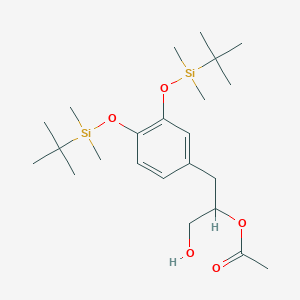 molecular formula C23H42O5Si2 B12281785 [1-[3,4-Bis[[tert-butyl(dimethyl)silyl]oxy]phenyl]-3-hydroxypropan-2-yl] acetate 