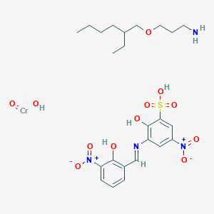 molecular formula C24H35CrN4O12S B12281820 3-(2-ethylhexoxy)propan-1-amine;2-hydroxy-3-[(2-hydroxy-3-nitrophenyl)methylideneamino]-5-nitrobenzenesulfonic acid;hydroxy(oxo)chromium 