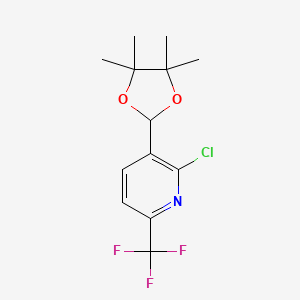 molecular formula C13H15ClF3NO2 B12281826 Pyridine, 2-chloro-3-(4,4,5,5-tetramethyl-1,3-dioxolan-2-yl)-6-(trifluoromethyl)- CAS No. 1809161-64-5