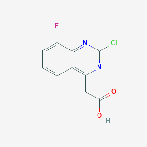 molecular formula C10H6ClFN2O2 B12281911 2-Chloro-8-fluoroquinazoline-4-acetic Acid 