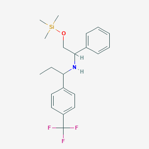 molecular formula C21H28F3NOSi B12281956 (S)-alpha-Ethyl-N-[(1S)-1-phenyl-2-[(trimethy lsilyl)oxy]ethyl]-4-(trifluoromethyl)benzenemethanamine 