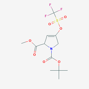 molecular formula C12H16F3NO7S B12281965 (S)-1-tert-Butyl 2-methyl 4-(((trifluoromethyl)-sulfonyl)oxy)-1H-pyrrole-1,2(2H,5H)-dicarboxylate 