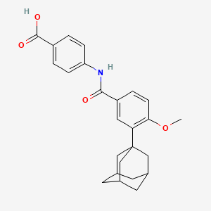 molecular formula C25H27NO4 B1228197 4-((4-Methoxy-3-tricyclo(3.3.1.1(sup 3,7))dec-1-ylbenzoyl)amino)benzoic acid CAS No. 111008-30-1