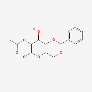 molecular formula C16H20O7 B12281977 (8-Hydroxy-6-methoxy-2-phenyl-4,4a,6,7,8,8a-hexahydropyrano[3,2-d][1,3]dioxin-7-yl) acetate 