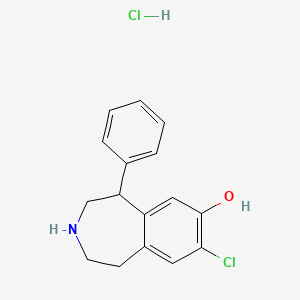 molecular formula C16H17Cl2NO B12281987 7-Chloro-8-hydroxyphenyl-2,3,4,5-tetrahydro-1h-3-benzazepine hydrochloride 