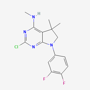 2-Chloro-7-(3,4-difluorophenyl)-N,5,5-trimethyl-6,7-dihydro-5H-pyrrolo[2,3-d]pyrimidin-4-amine