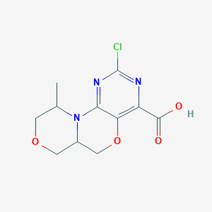 4-Chloro-14-methyl-8,12-dioxa-1,3,5-triazatricyclo[8.4.0.02,7]tetradeca-2,4,6-triene-6-carboxylic acid