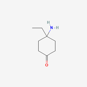 molecular formula C8H15NO B12282116 4-Amino-4-ethylcyclohexan-1-one 