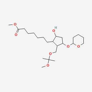 molecular formula C23H42O7 B12282180 Methyl 7-[5-hydroxy-2-(2-methoxypropan-2-yloxymethyl)-3-(oxan-2-yloxy)cyclopentyl]heptanoate 