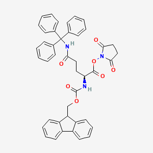 molecular formula C43H37N3O7 B12282217 Fmoc-Gln(Trt)-Osu CAS No. 177609-15-3