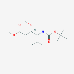 molecular formula C16H31NO5 B12282230 Methyl 3-methoxy-5-methyl-4-[methyl-[(2-methylpropan-2-yl)oxycarbonyl]amino]heptanoate 