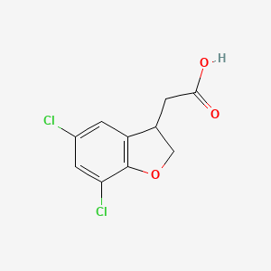 molecular formula C10H8Cl2O3 B12282239 5,7-Dichloro-2,3-dihydrobenzofuran-3-acetic Acid 