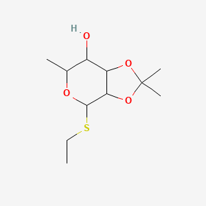 molecular formula C11H20O4S B12282282 (3aR,4S,6S,7S,7aR)-4-(ethylsulfanyl)-2,2,6-trimethyl-hexahydro-[1,3]dioxolo[4,5-c]pyran-7-ol 